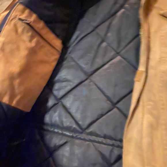Vintage Dirty Distressed Carhartt Canvas Jacket XLarge Beige/ Mocha - Picture 12 of 13